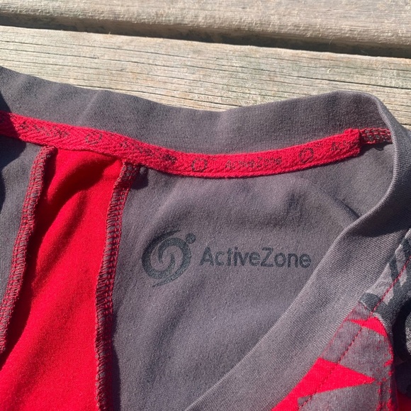 💛 ActiveZone Red & Grey Raglan Graphic T-Shirt - Men's/Unisex Large - Picture 5 of 7